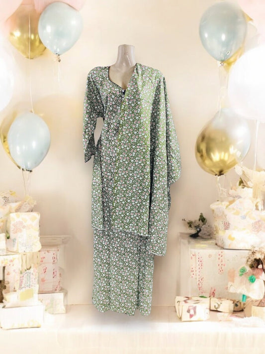 TRADITIONAL BD LINEN MAXI WITH MATCHING DUPATTA – ETHNIC WEAR FOR WOMEN - 123
