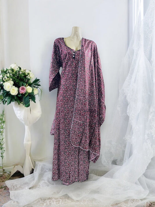 TRADITIONAL BD LINEN MAXI WITH MATCHING DUPATTA – ETHNIC WEAR FOR WOMEN -  124