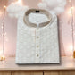 TRADITIONAL MEN'S CREAM COLOR SILK KURTA – ETHNIC WEAR - 6656