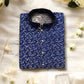 TRADITIONAL MEN'S NAVY BLUE COLOR SILK KURTA – ETHNIC WEAR - 6220