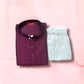TRADITIONAL MEN'S VIOLET COLOR SILK KURTA PAJAMA SET – ETHNIC WEAR- 6942