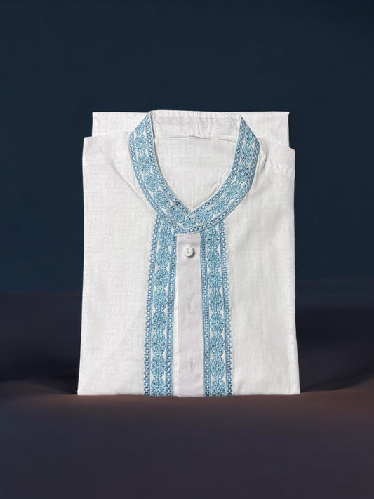 TRADITIONAL MEN'S WHITE COTTON KURTA – ETHNIC WEAR FOR MEN-210