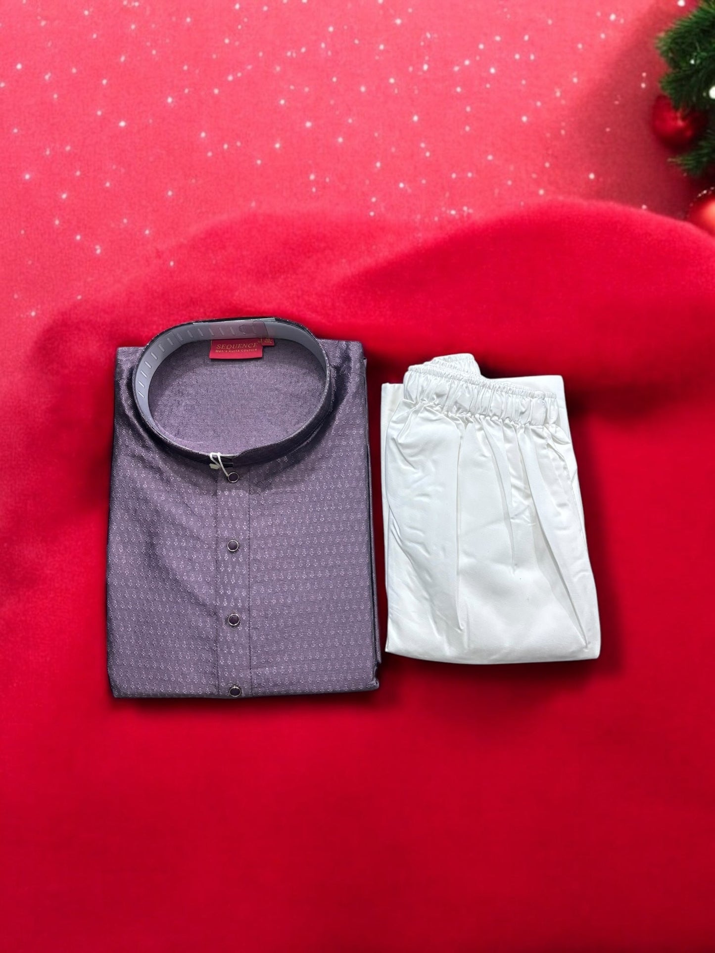 TRADITIONAL MEN'S WINE COLOR SILK KURTA PAJAMA SET – ETHNIC WEAR- 6915