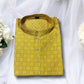 TRADITIONAL MEN'S YELLOW COLOR SILK KURTA – ETHNIC WEAR - 6479