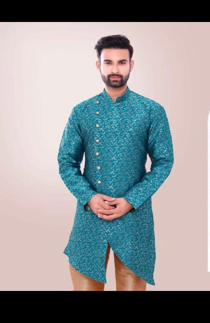 TRADITIONAL PARTY WEAR SILK KURTA PAJAMA- HT– ETHNIC WEAR FOR MENS