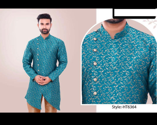TRADITIONAL PARTY WEAR SILK KURTA PAJAMA- HT– ETHNIC WEAR FOR MENS