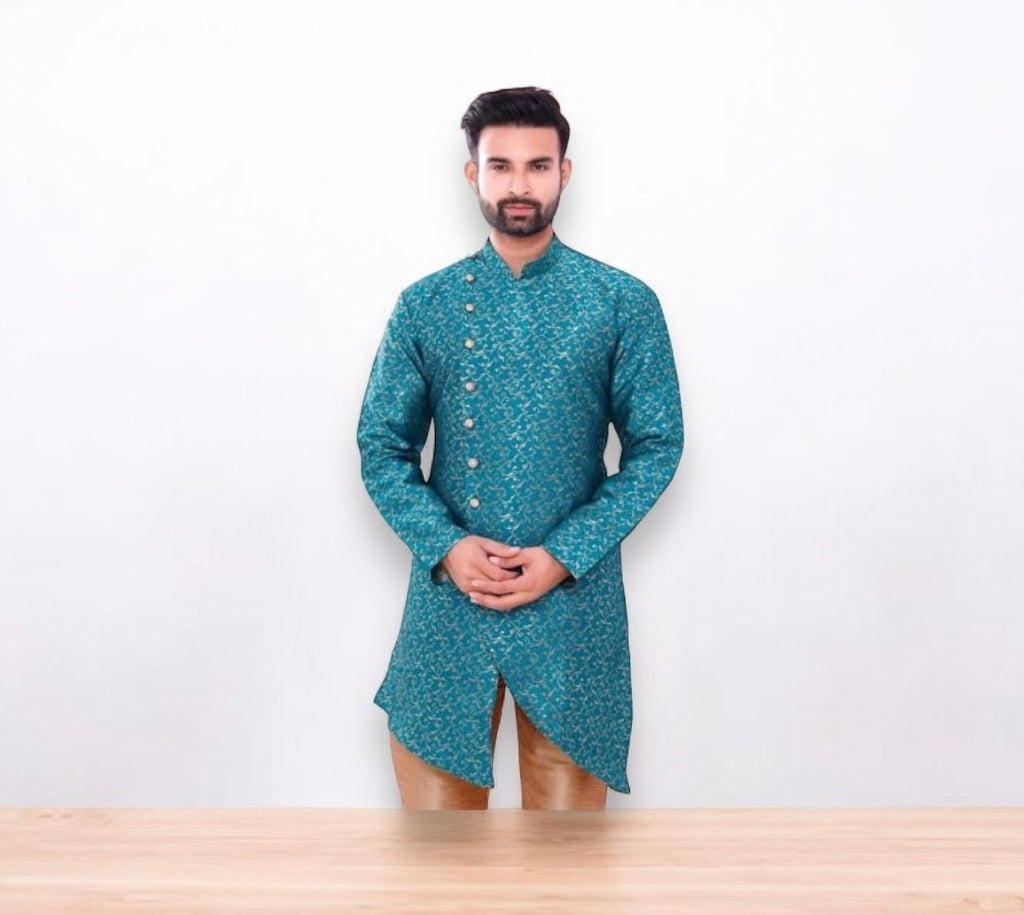 TRADITIONAL PARTY WEAR SILK KURTA PAJAMA- HT– ETHNIC WEAR FOR MENS