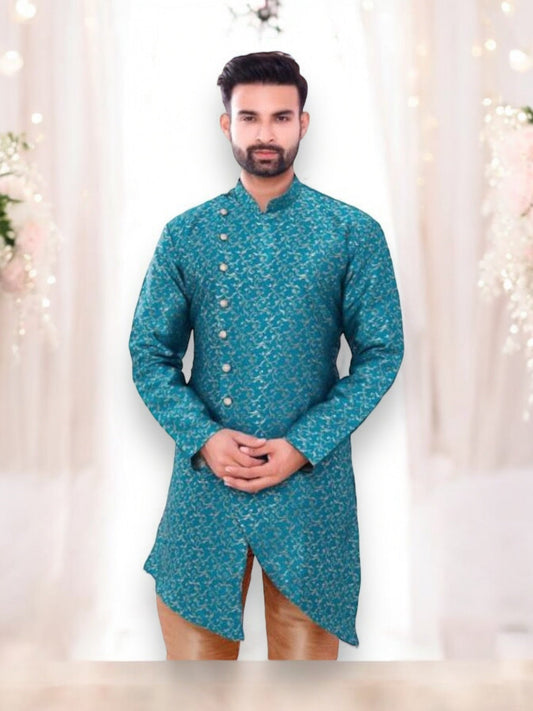 TRADITIONAL PARTY WEAR SILK KURTA PAJAMA- HT– ETHNIC WEAR FOR MENS