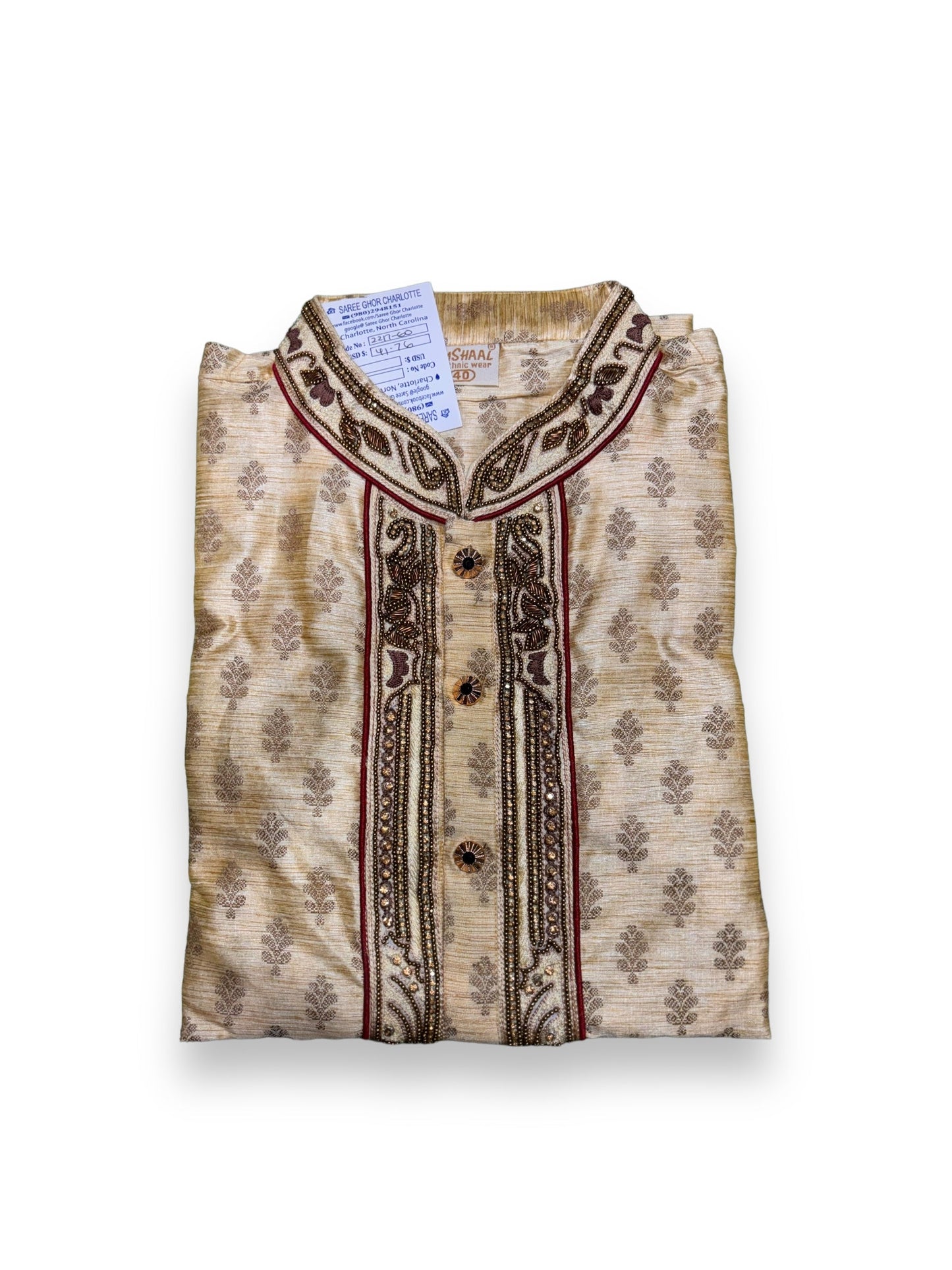 TRADITIONAL DESIGNER MEN'S COTTON PARTY WEAR KURTA-9