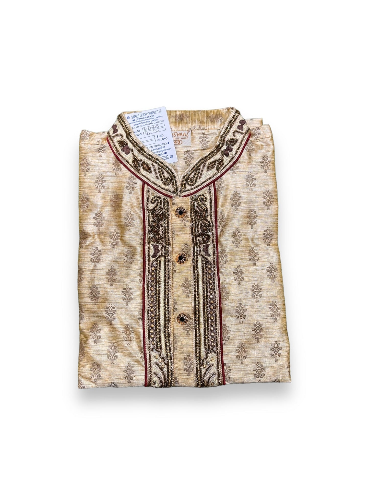 TRADITIONAL DESIGNER MEN'S COTTON PARTY WEAR KURTA-9