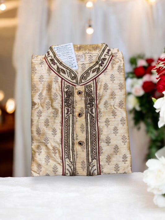 TRADITIONAL DESIGNER MEN'S COTTON PARTY WEAR KURTA-9