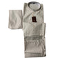 TRADITIONAL GRAY SILK KURTA SET FOR MEN WITH PANT AND COAT - HT6423
