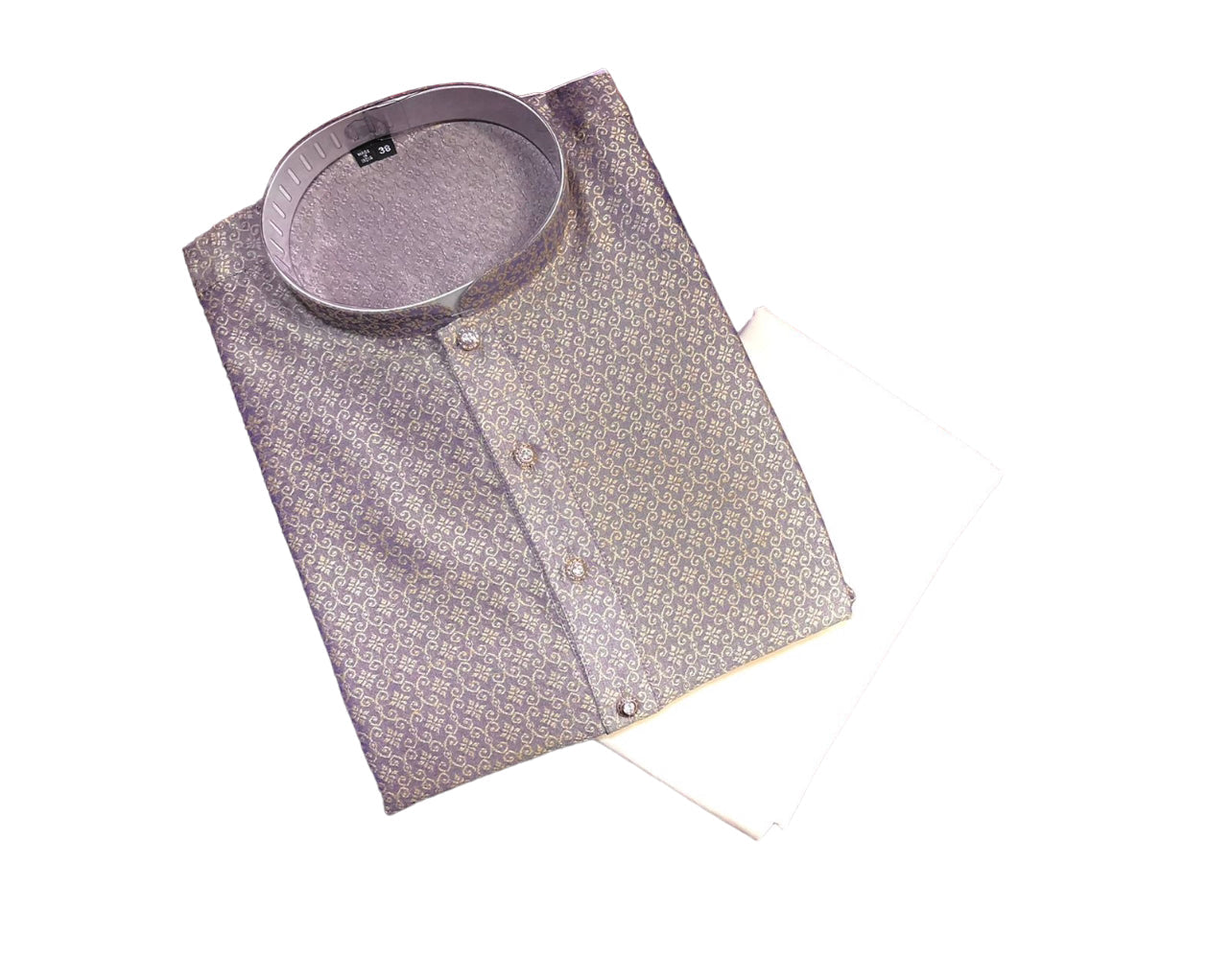 TRADITIONAL MEN'S IVORY SILK KURTA WITH PANT - HT6216