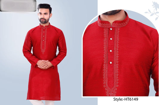 TRADITIONAL MEN'S SILK KURTA PAJAMA -6149 A– ETHNIC WEAR FOR MEN