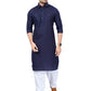 TRADITIONAL NAVY BLUE PATHANI COTTON KURTA PAJAMA OUTFIT– ETHNIC WEAR FOR MENS