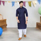 TRADITIONAL NAVY BLUE PATHANI COTTON KURTA PAJAMA OUTFIT– ETHNIC WEAR FOR MENS