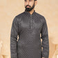 TRADITIONAL BLACK JACQUARD KURTA PAJAMA SET– ETHNIC WEAR FOR MENS