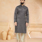 TRADITIONAL BLACK JACQUARD KURTA PAJAMA SET– ETHNIC WEAR FOR MENS