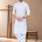 TRADITIONAL WHITE PATHANI COTTON KURTA PAJAMA OUTFIT– ETHNIC WEAR FOR MENS