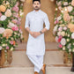 TRADITIONAL WHITE PATHANI COTTON KURTA PAJAMA OUTFIT– ETHNIC WEAR FOR MENS