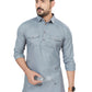 TRADITIONAL GRAY PATHANI COTTON KURTA PAJAMA OUTFIT– ETHNIC WEAR FOR MENS