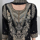 BLACK TRADITIONAL DESIGNER SALWAR KAMEEZ SUIT - ETHNIC WEAR FOR WOMEN - 212