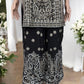 BLACK TRADITIONAL DESIGNER SHARARA SALWAR KAMEEZ SUIT - ETHNIC WEAR FOR WOMEN - 206