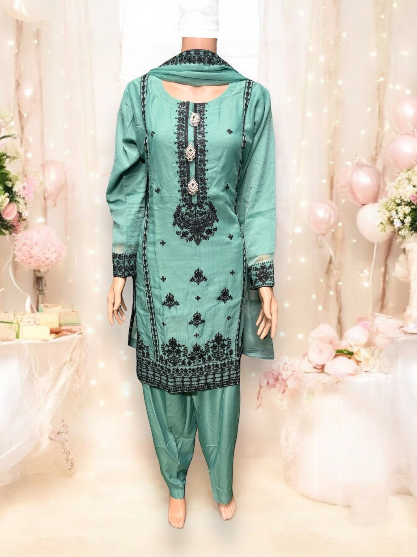 DESIGNER PARTY WEAR SALWAR KAMEEZ SET -ETHNIC WEAR FOR WOMEN- 208