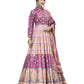 DOLA SILK PRINTED TRADITIONAL DESIGNER GOWN - ETHNIC WEAR FOR WOMEN - 311