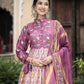 DOLA SILK PRINTED TRADITIONAL DESIGNER GOWN - ETHNIC WEAR FOR WOMEN - 311