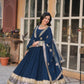 FAUX BLOOMING TRADITIONAL DESIGNER GOWN - ETHNIC WEAR FOR WOMEN - 300