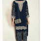 NAVY BLUE- TRADITIONAL DESIGNER SALWAR KAMEEZ SUIT WITH HANDBAG- ETHNIC WEAR FOR WOMEN - 228