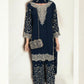 NAVY BLUE- TRADITIONAL DESIGNER SALWAR KAMEEZ SUIT WITH HANDBAG- ETHNIC WEAR FOR WOMEN - 228