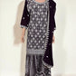 PURPLE- TRADITIONAL DESIGNER SALWAR KAMEEZ SUIT- ETHNIC WEAR FOR WOMEN - 223