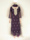 PURPLE - TRADITIONAL DESIGNER SALWAR KAMEEZ SUIT- ETHNIC WEAR FOR WOMEN - 235