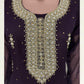 PURPLE - TRADITIONAL DESIGNER SALWAR KAMEEZ SUIT- ETHNIC WEAR FOR WOMEN - 235