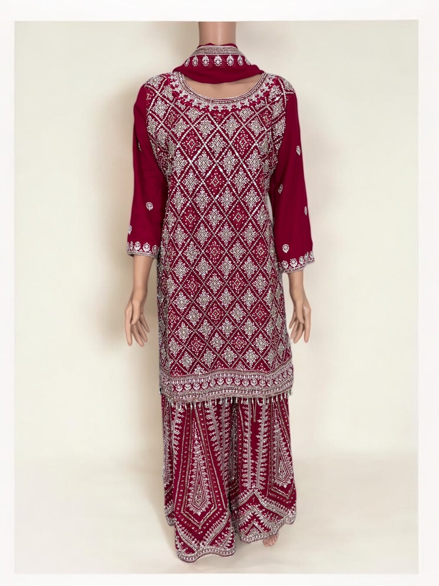RANI PINK- TRADITIONAL DESIGNER SALWAR KAMEEZ SUIT- ETHNIC WEAR FOR WOMEN - 226