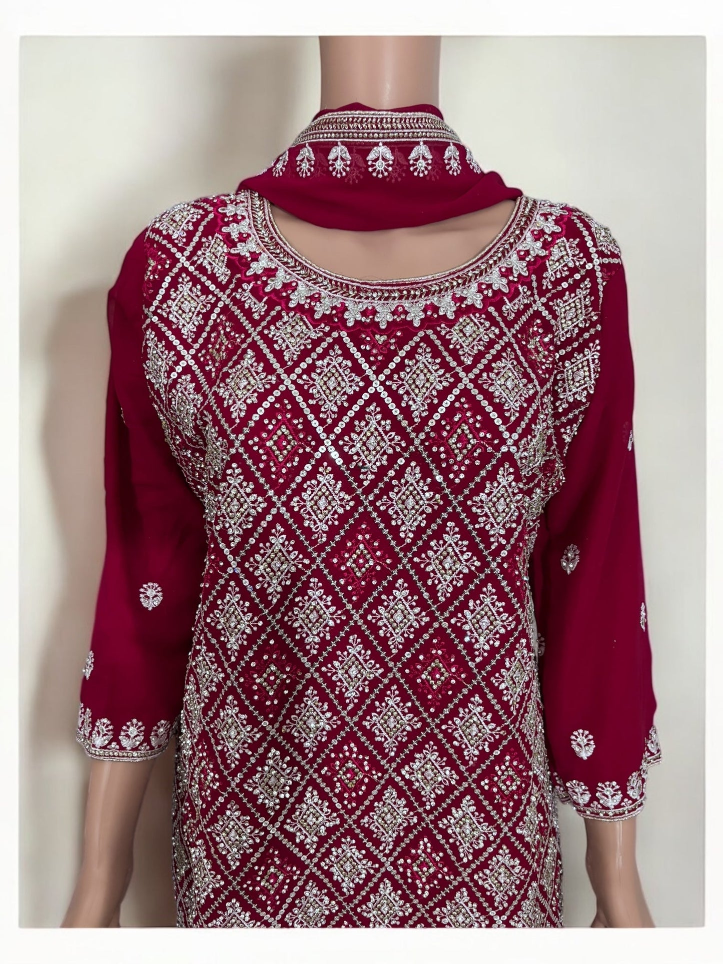 RANI PINK- TRADITIONAL DESIGNER SALWAR KAMEEZ SUIT- ETHNIC WEAR FOR WOMEN - 226
