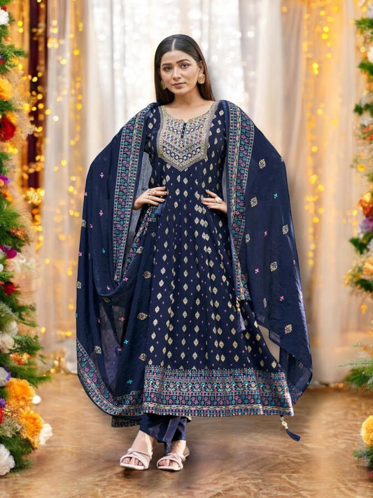 RAYON DRESS WITH PANT AND DUPATTA – ETHNIC WEAR FOR WOMEN- 03