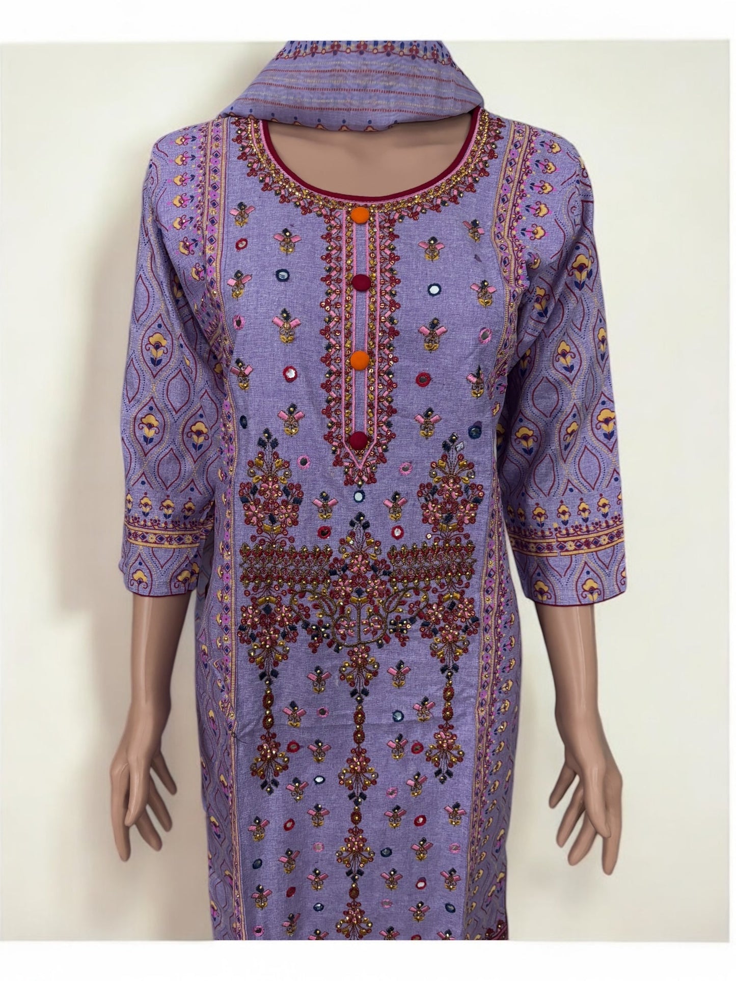 TRADITIONAL COTTON DESIGNER SALWAR KAMEEZ SUIT - ETHNIC WEAR FOR WOMEN - 217
