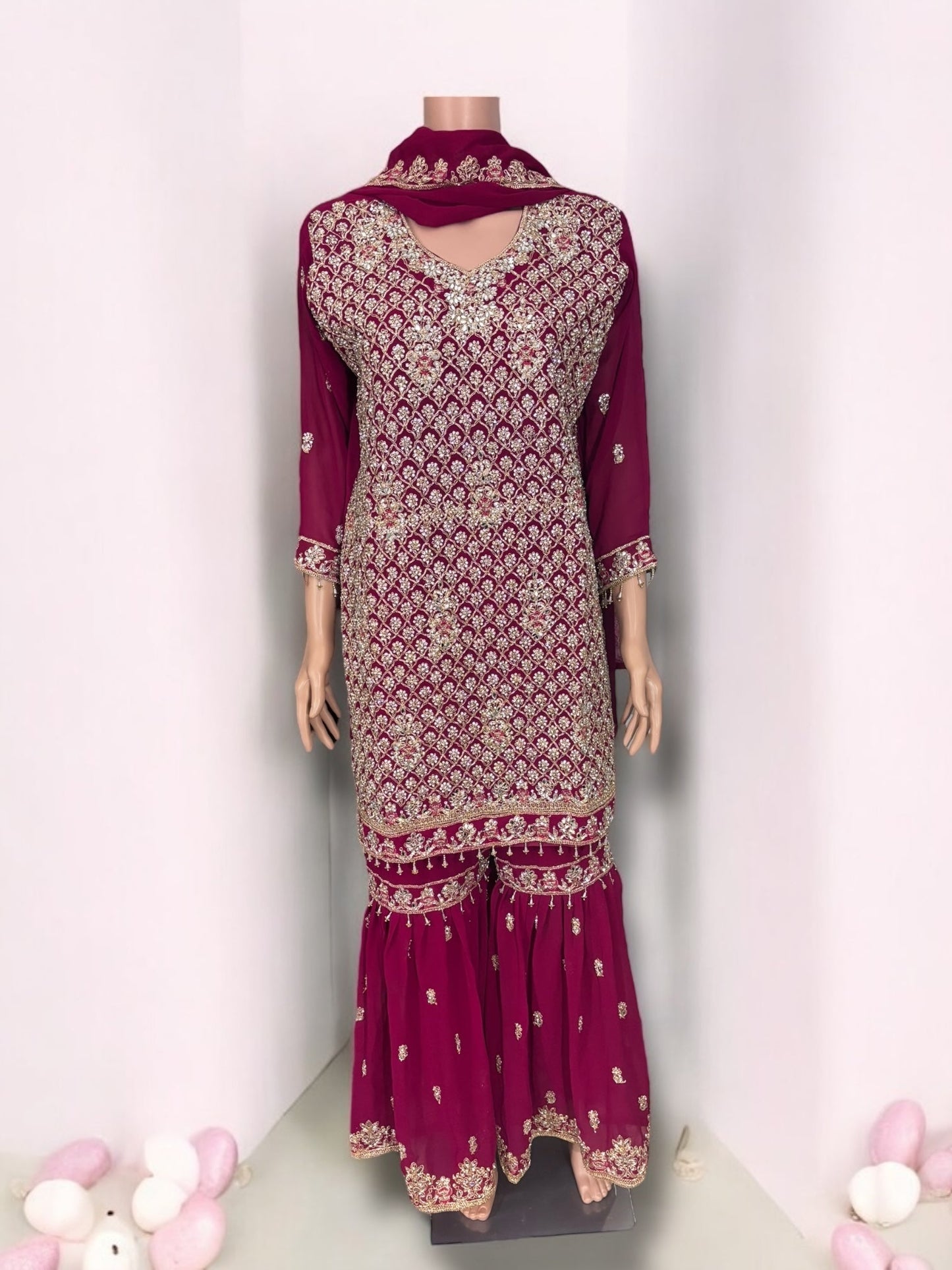 TRADITIONAL DESIGNER GARARA SALWAR KAMEEZ SUIT - ETHNIC WEAR - 201