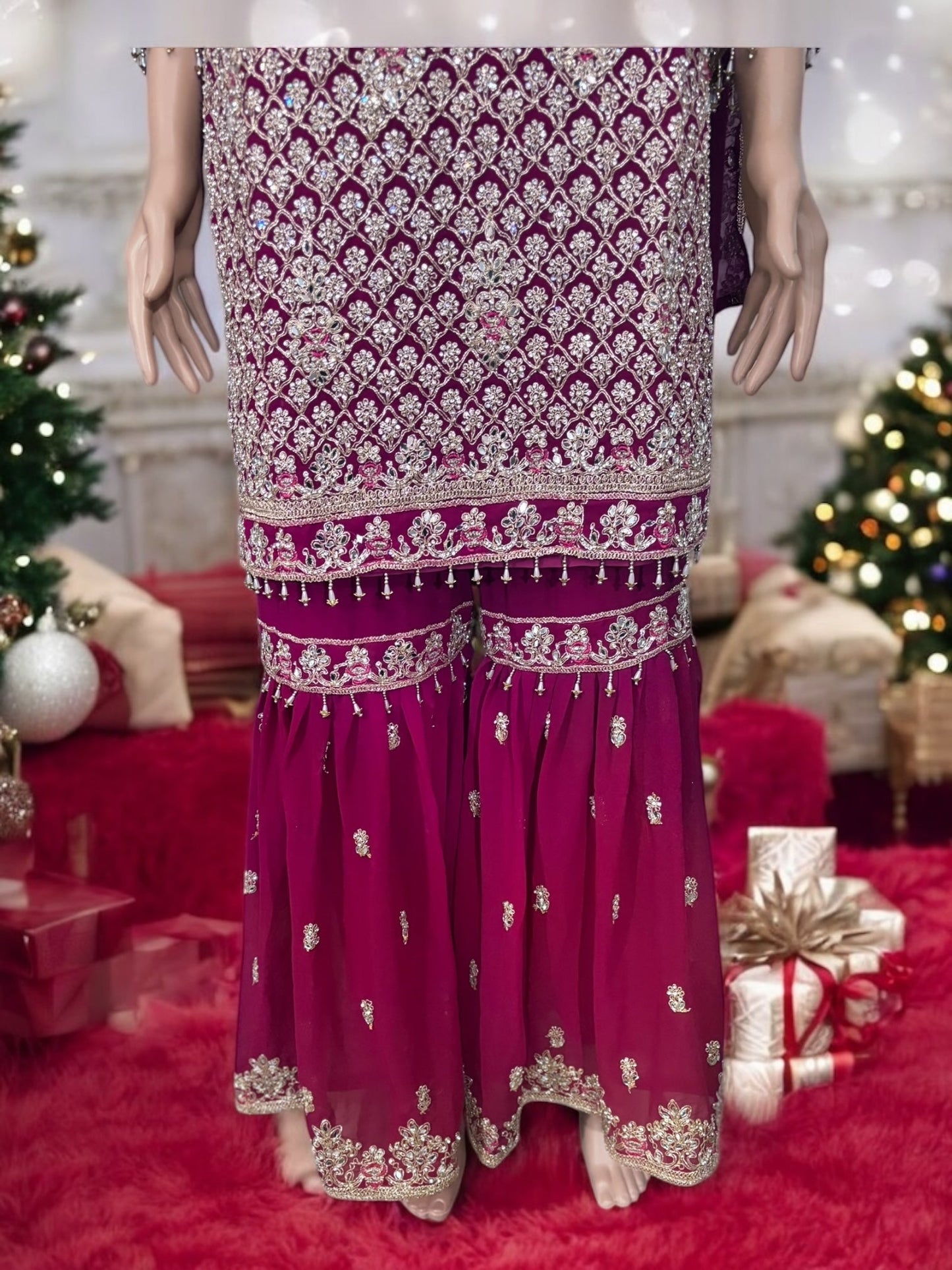 TRADITIONAL DESIGNER GARARA SALWAR KAMEEZ SUIT - ETHNIC WEAR - 201