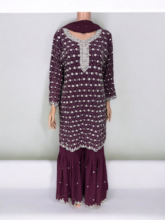 TRADITIONAL DESIGNER GARARA SALWAR KAMEEZ SUIT - ETHNIC WEAR - 204