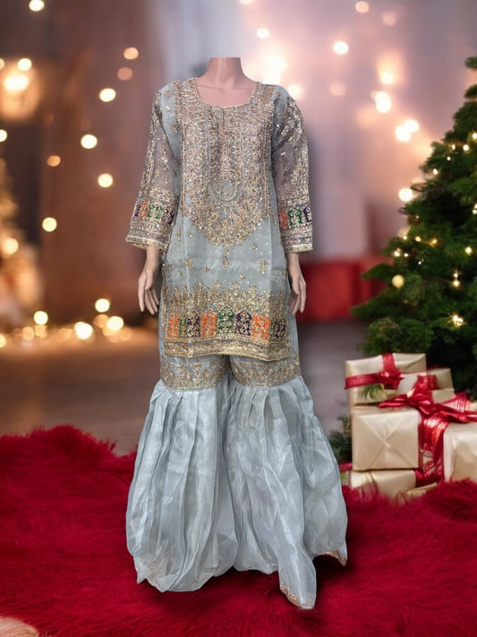 TRADITIONAL DESIGNER GHARARA SALWAR KAMEEZ SET – ETHNIC WEAR FOR WOMEN-01