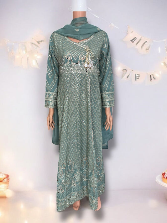 TRADITIONAL DESIGNER GOWN SET WITH PANT AND DUPATTA – ETHNIC WEAR FOR WOMEN-08