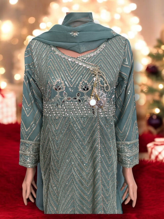 TRADITIONAL DESIGNER GOWN SET WITH PANT AND DUPATTA – ETHNIC WEAR FOR WOMEN-08