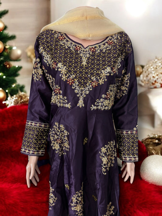TRADITIONAL DESIGNER GOWN SET WITH PANT AND DUPATTA – ETHNIC WEAR FOR WOMEN-10