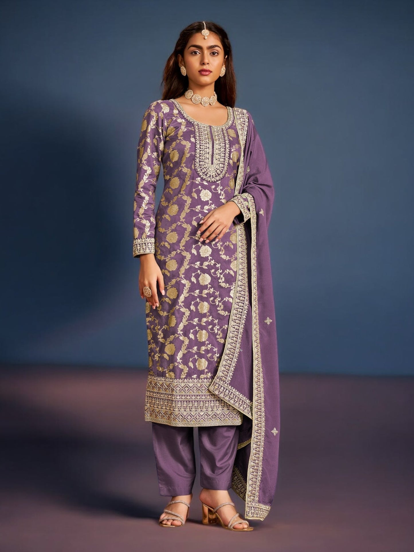 TRADITIONAL DESIGNER SALWAR KAMEEZ SUIT - ETHNIC WEAR FOR WOMEN - 221