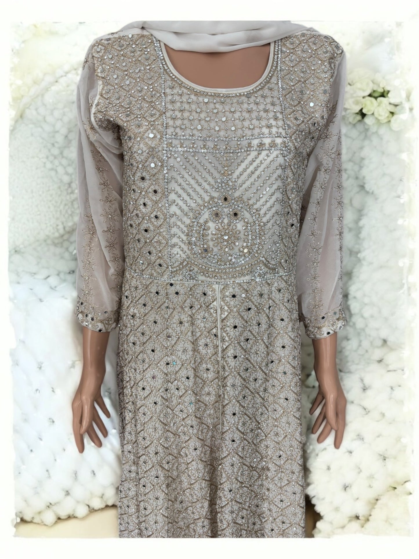 TRADITIONAL DESIGNER SALWAR KAMEEZ SUIT WITH 2 LAYERS - ETHNIC WEAR FOR WOMEN - 207