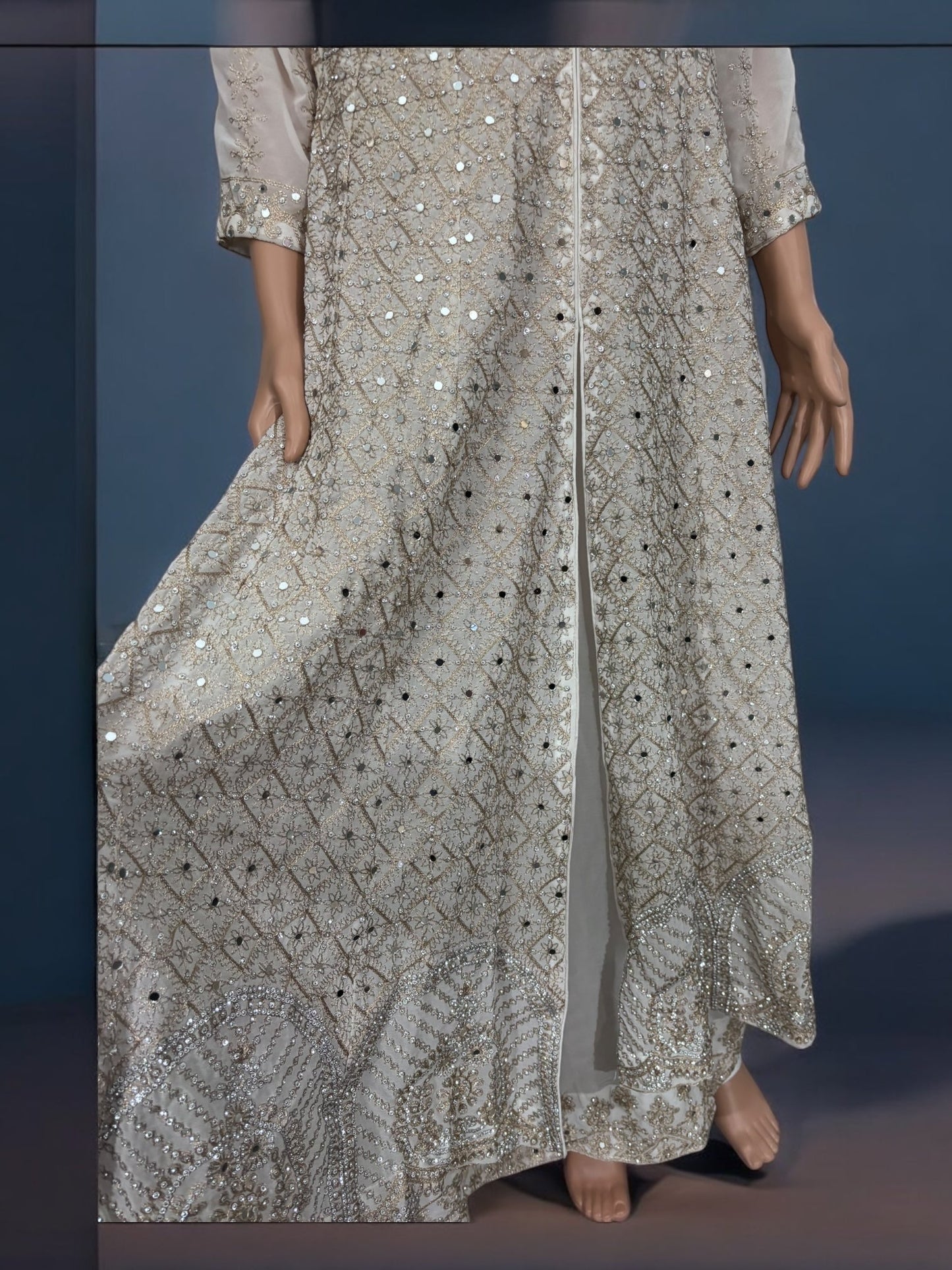 TRADITIONAL DESIGNER SALWAR KAMEEZ SUIT WITH 2 LAYERS - ETHNIC WEAR FOR WOMEN - 207